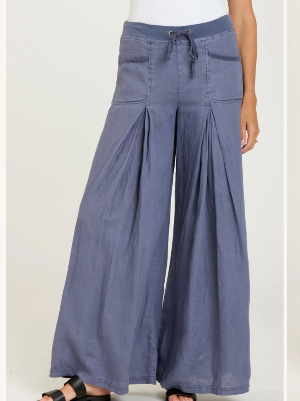 XCVI Zorba Linen Ultra Wide Leg Pant Hypnotic Pigment Blue Medium
